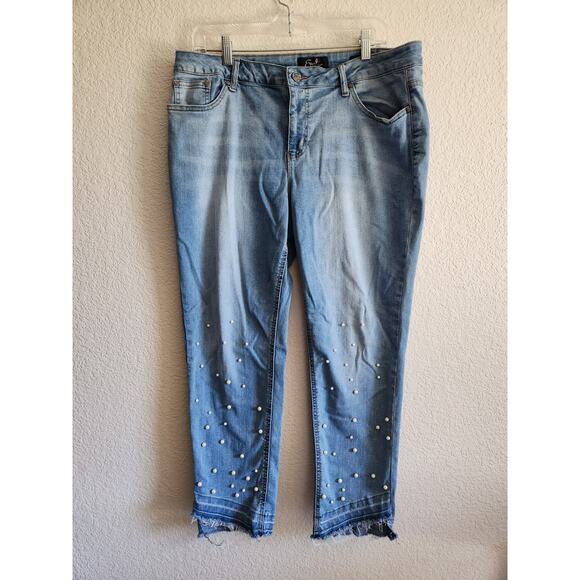 Earl Women's Peral Skinny Ankle Light Wash Denim Jeans  16 - Picture 1 of 9
